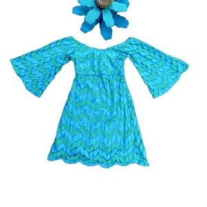 Anthropologie Judith March Sea Green and Blue Dress